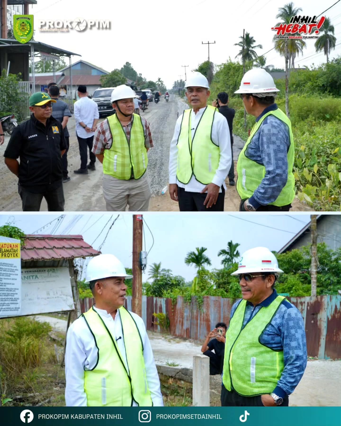 Pastikan Pengerjaan Berjalan Baik” Bupati Inhil H.Herman Tinjau Pengerjaan Jalan Suhada II “