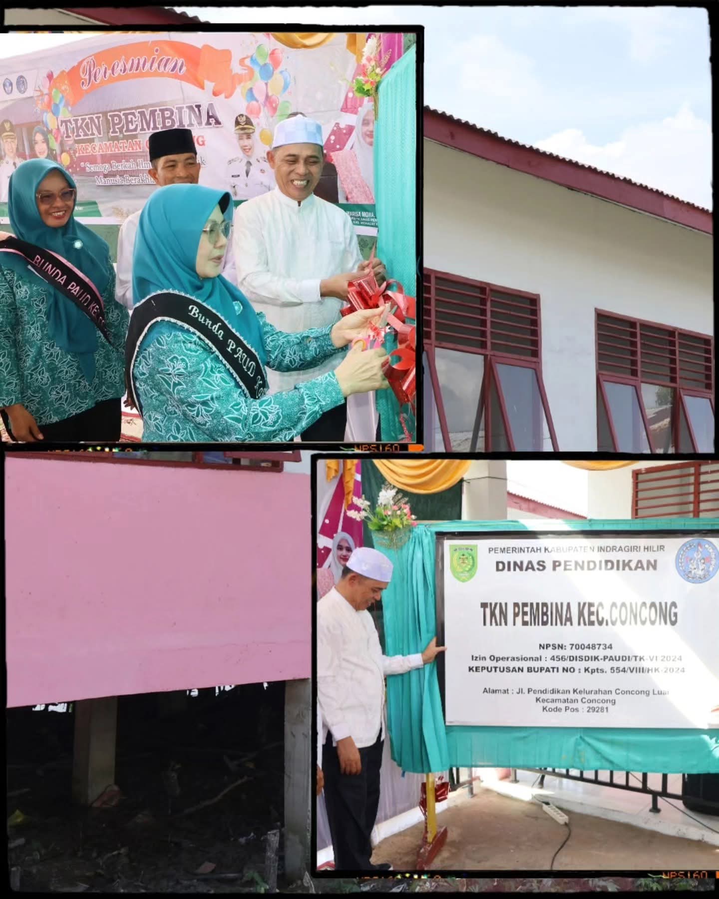 Tingkat Kualitas Pendidikan, Bupati Inhil Resmikan TK Negeri Pembina Kecamatan Concong